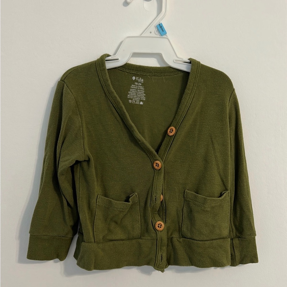 Kyte baby 18-24/m olive cardi
